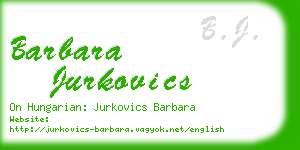 barbara jurkovics business card